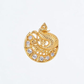 Elegant Peacock Gold-Plated Stud Earrings