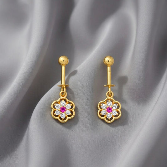 Floral Sparkle Drop Earrings