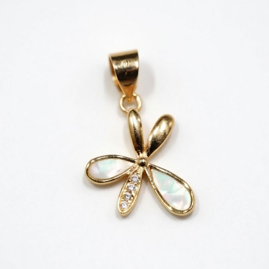 white stone floral earrings with matching pendant