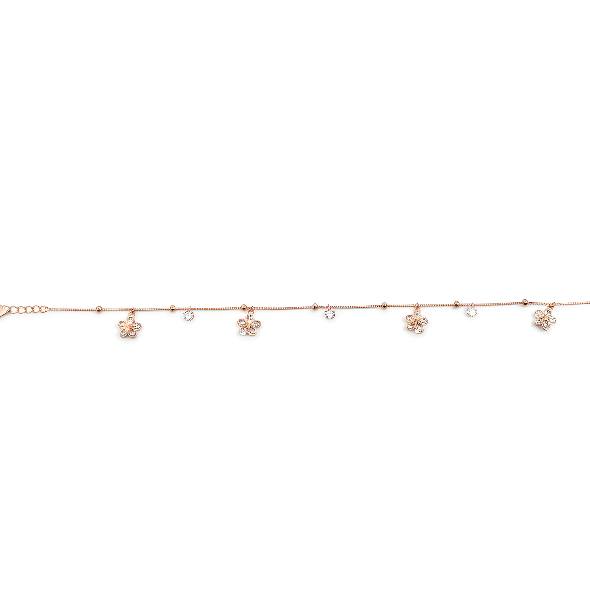 floral stone charm anklet