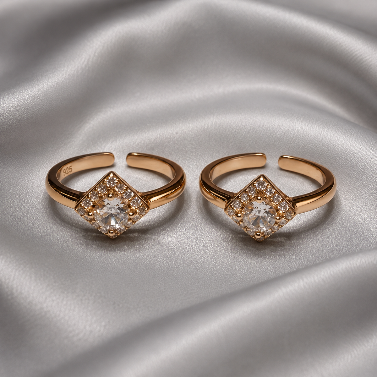 rose gold square toe ring