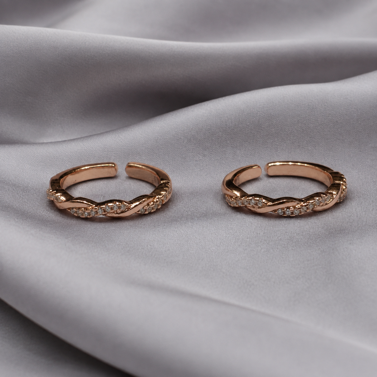 rose gold silver toe ring