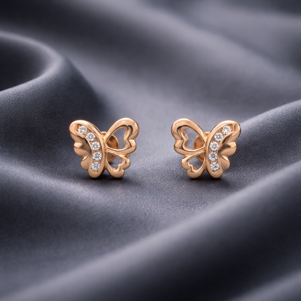 Golden Flutter Butterfly Earrings