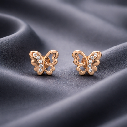 Golden Flutter Butterfly Earrings