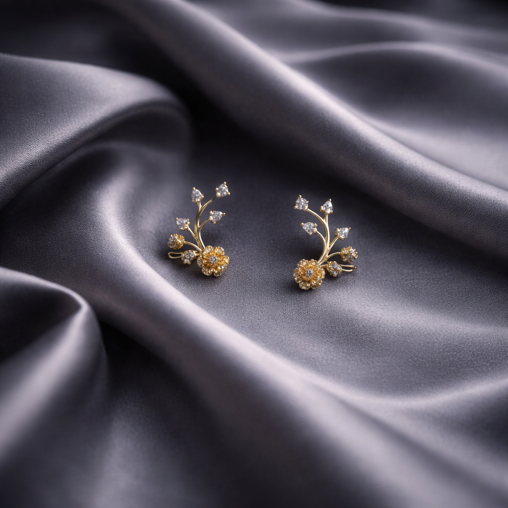 Golden Blossom Vine Earrings