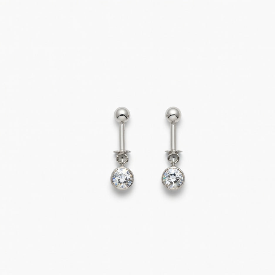 Minimal Classic Solitaire Drop Earrings