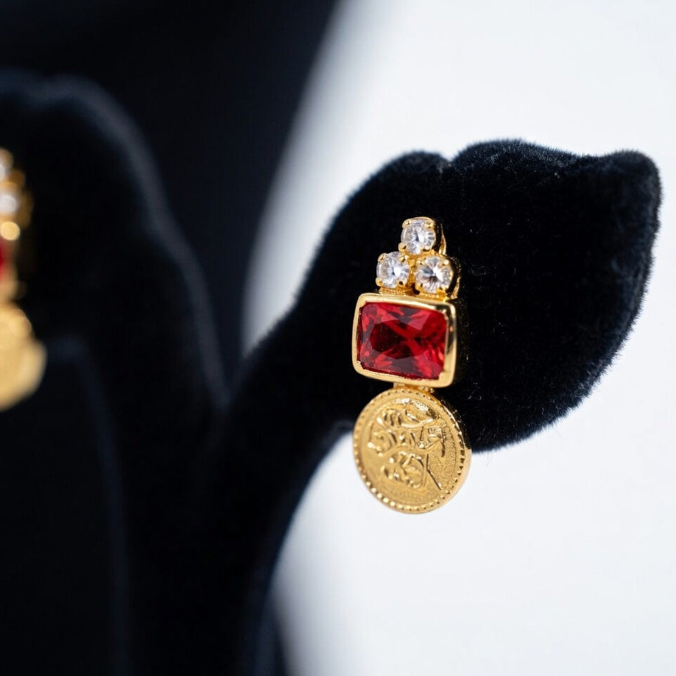 Heritage Coin Navaratna Necklace Set