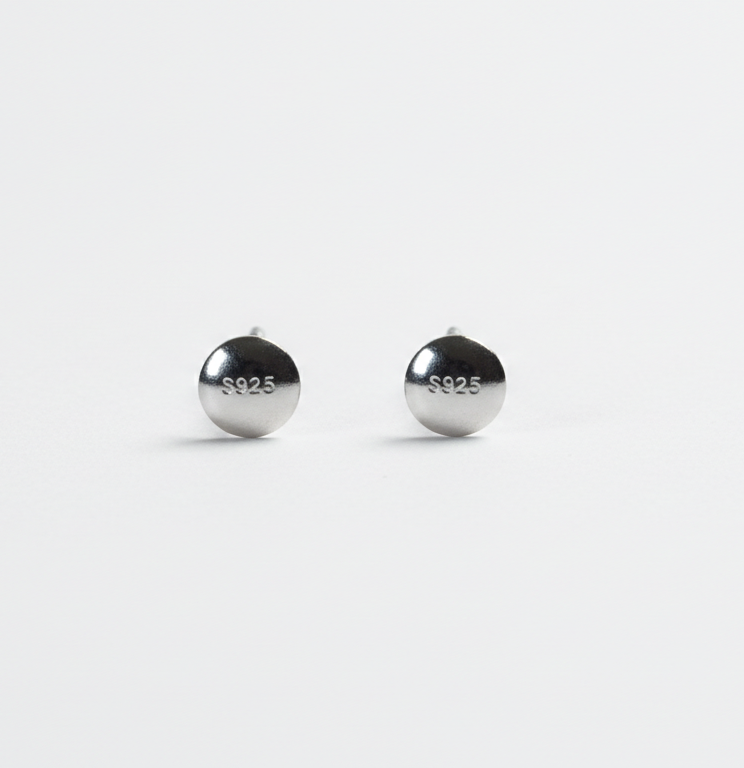 Silver Curve Pearl Stud Earrings