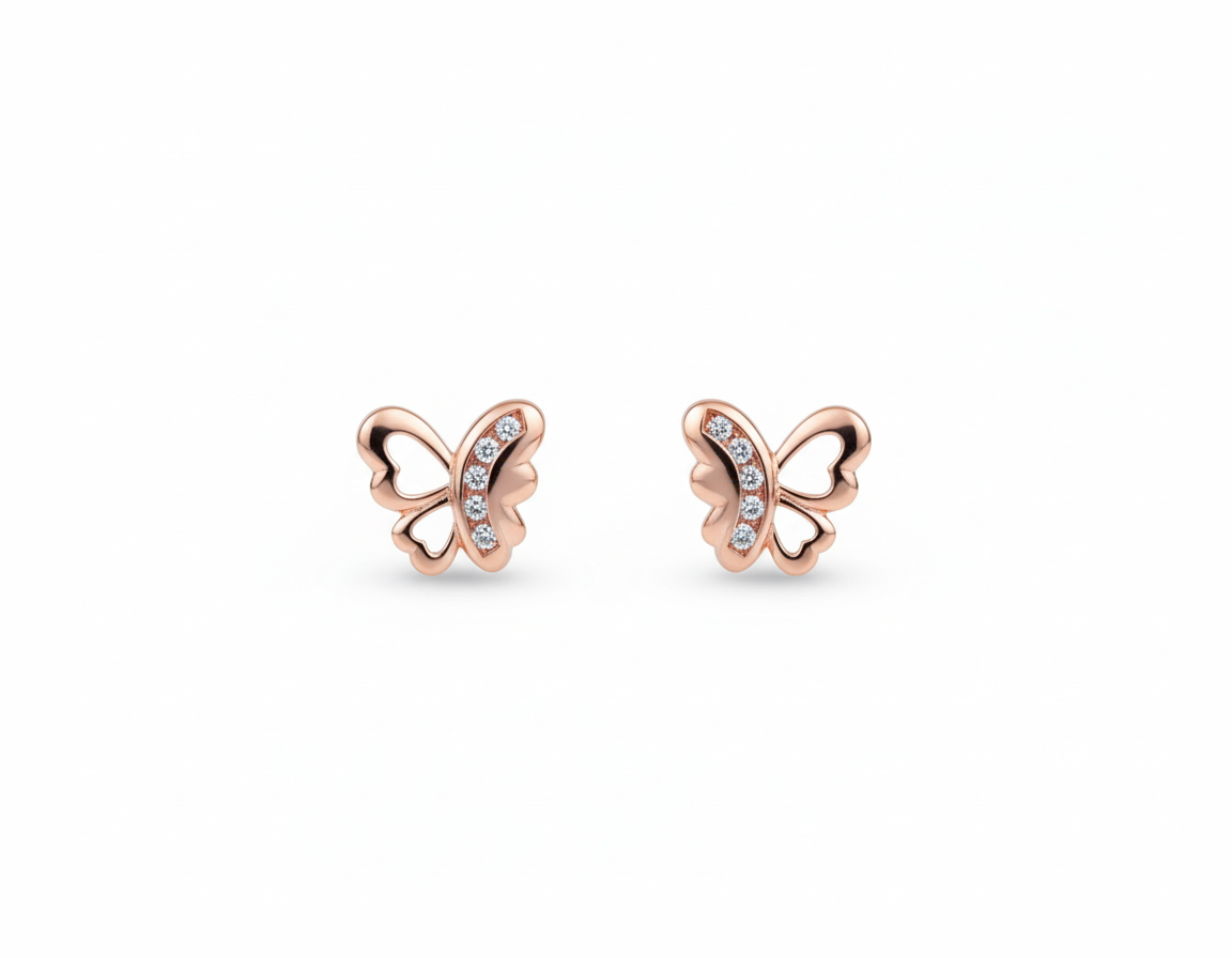 Golden Flutter Butterfly Earrings