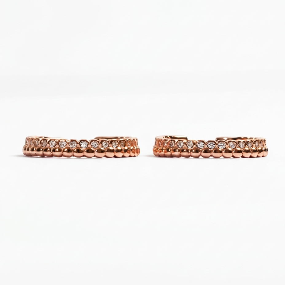 Rose Gold Beaded Crystal Toe-Rings