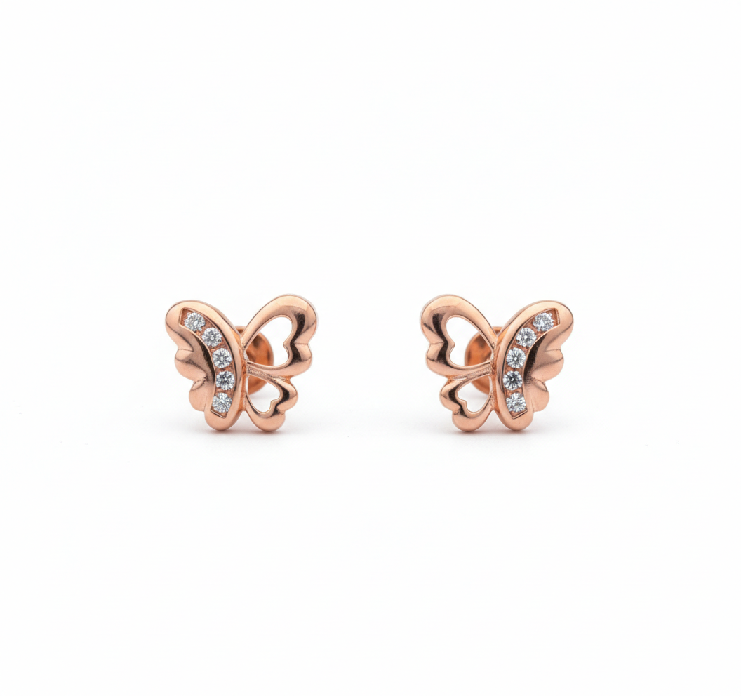 Golden Flutter Butterfly Earrings