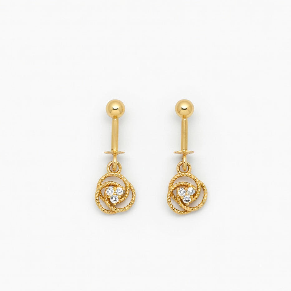 Elegant Gold-Plated Drop Earrings with Twisted Circle Design