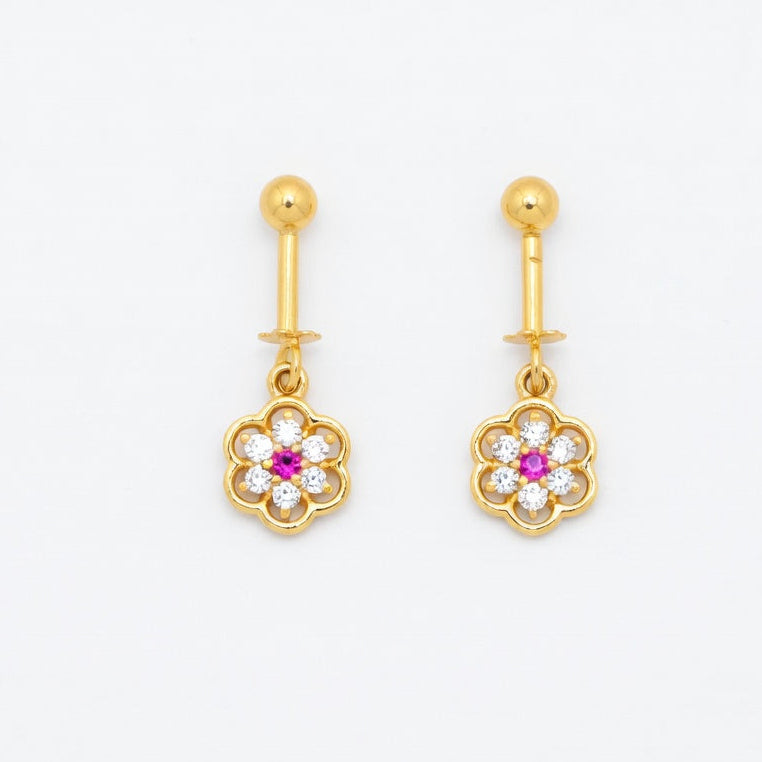Floral Sparkle Drop Earrings