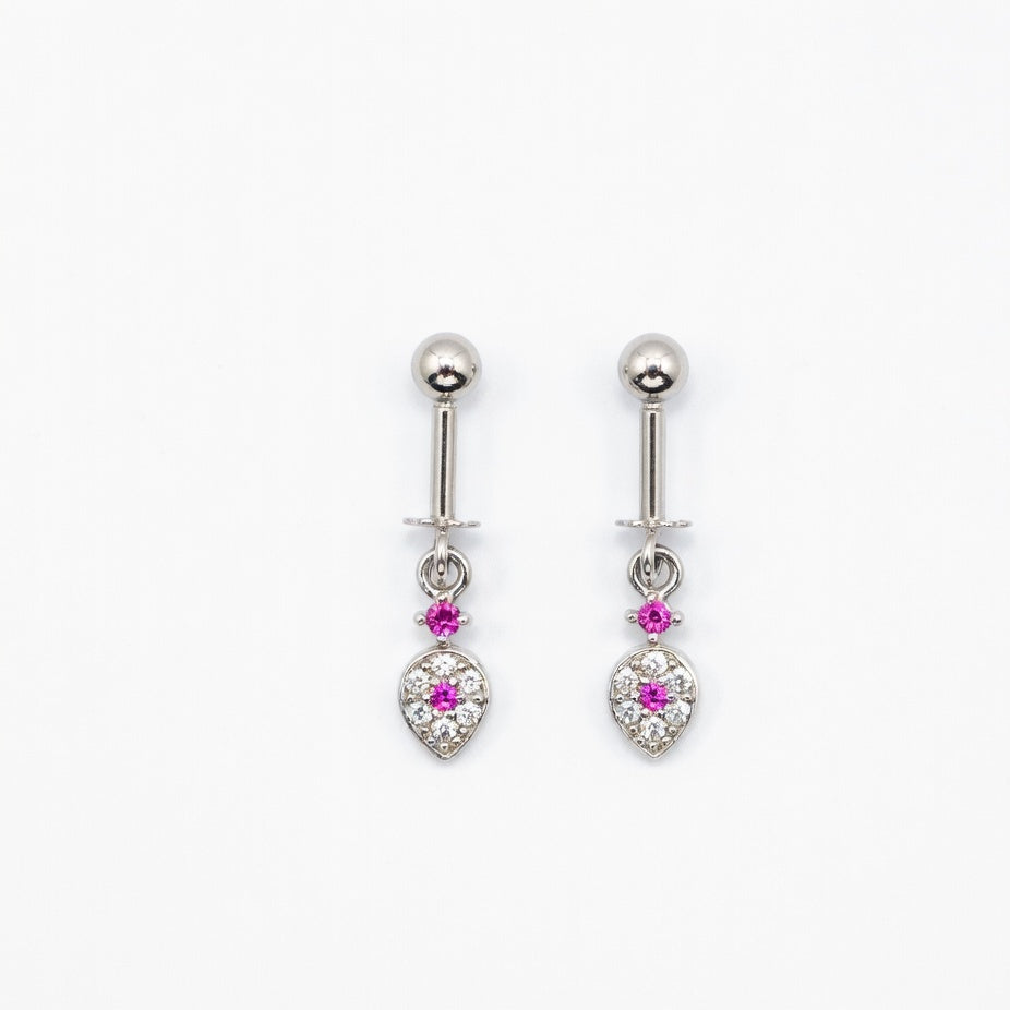 Elegant Pink Teardrop Sparkle Earrings