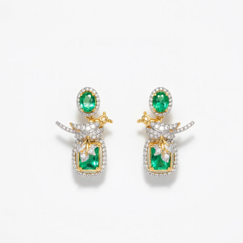 Emerald Royale Necklace Set – Gold Finish with Crystal Detailing