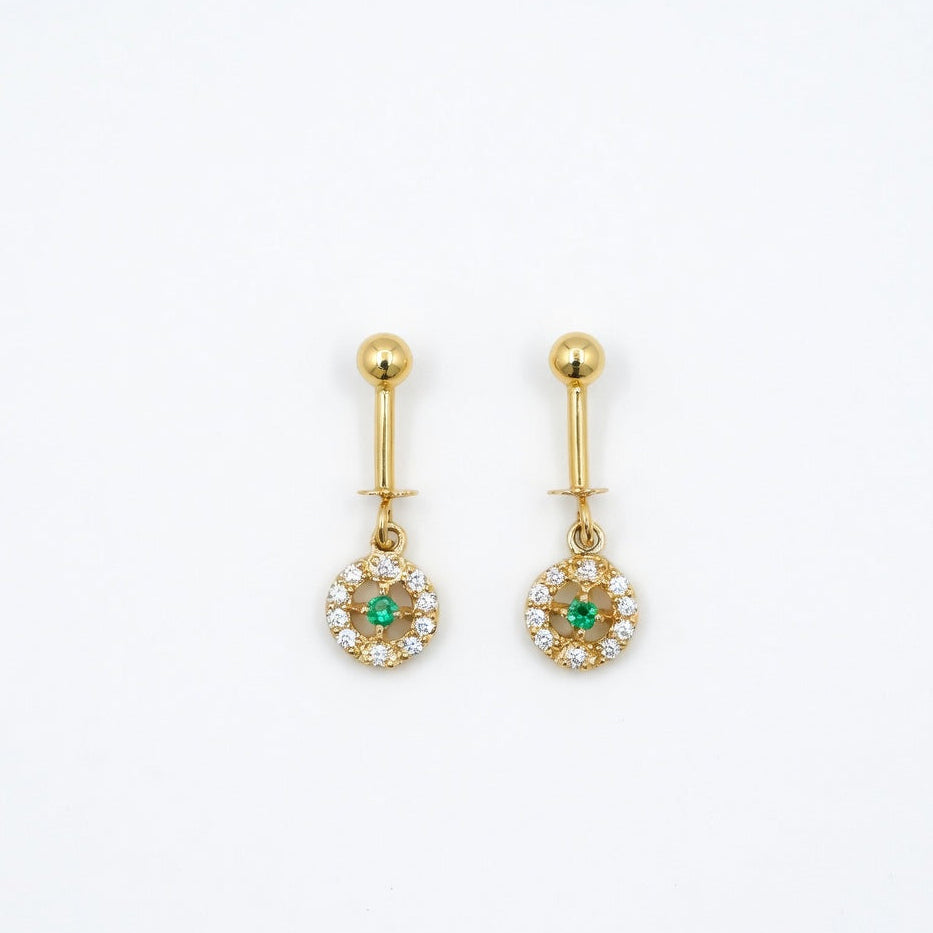 Elegant Gold Floral Halo Drop Earrings