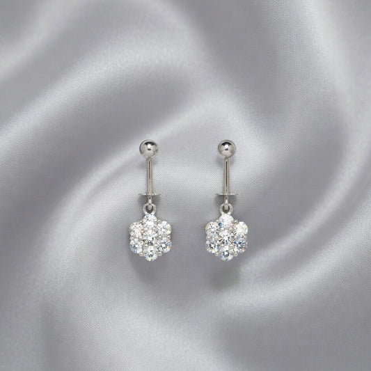 Elegant Crystal Floral Drop Earrings