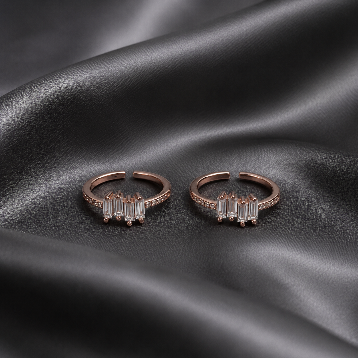 rose gold adjustable toe ring