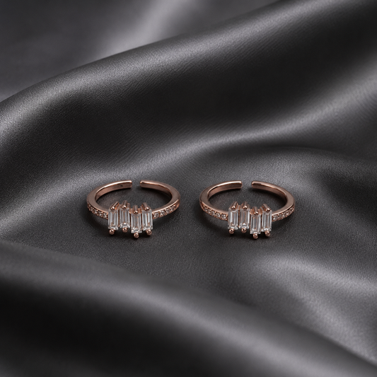 rose gold adjustable toe ring
