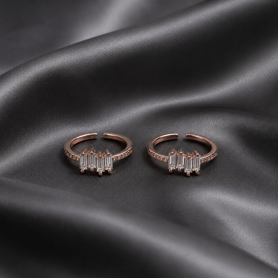 rose gold adjustable toe ring