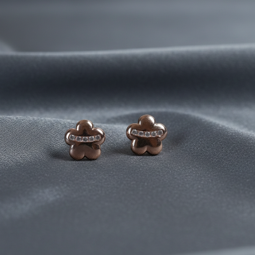 elegant rose gold flower jewelry