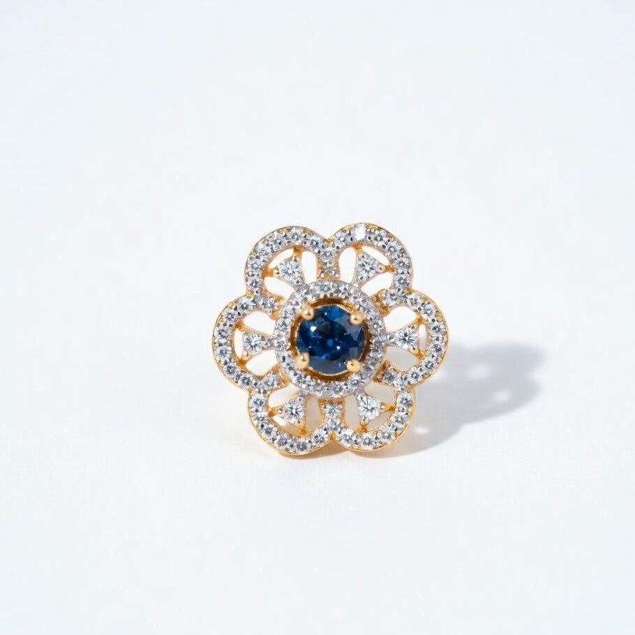 Floral Sapphire Stud Earrings