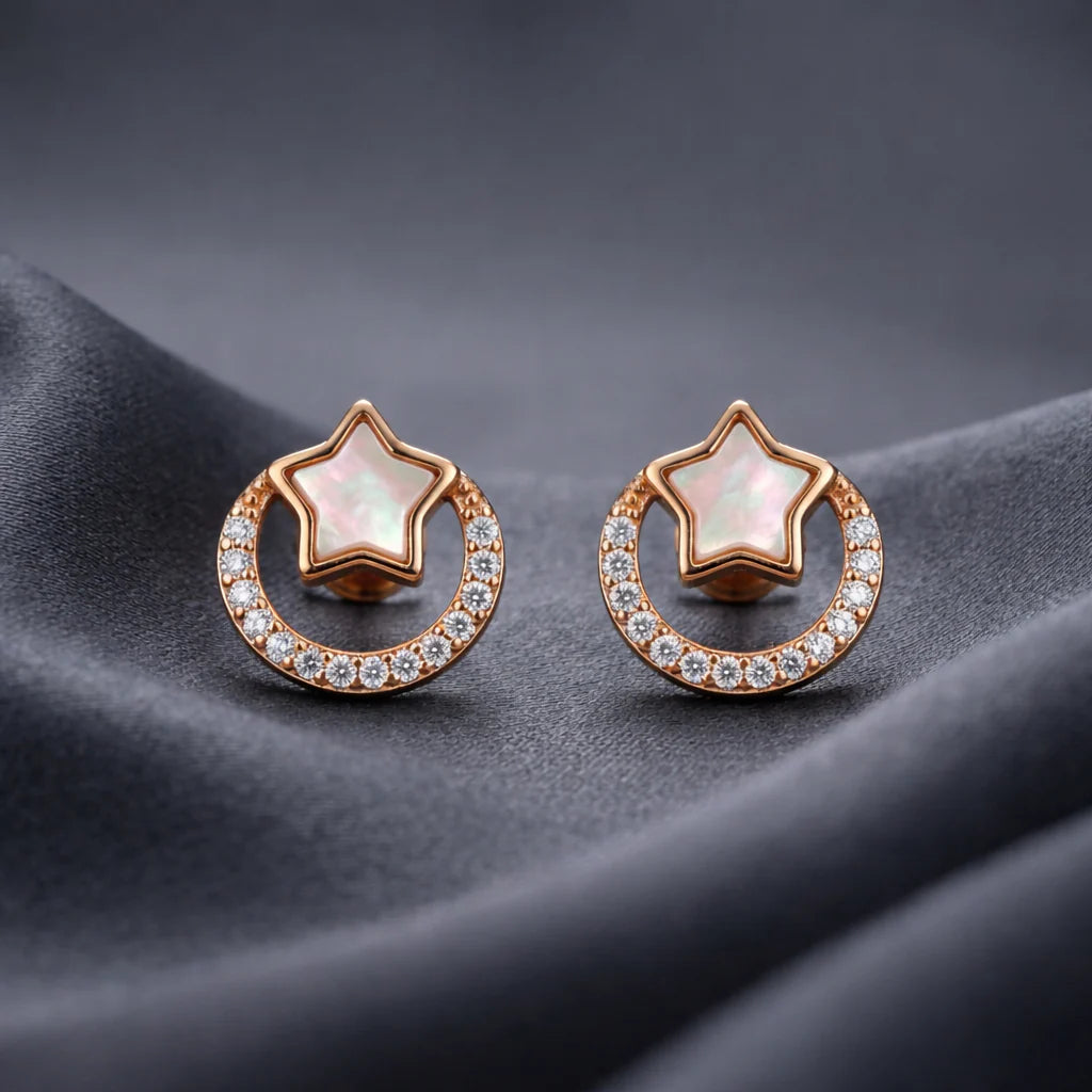 star motif with rose gold finish