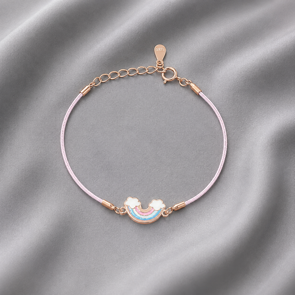 pastel rainbow bracelet crafted in s925 silver