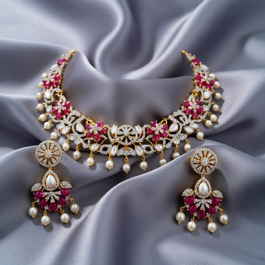 Royal Pink Pearl Heritage Necklace Set