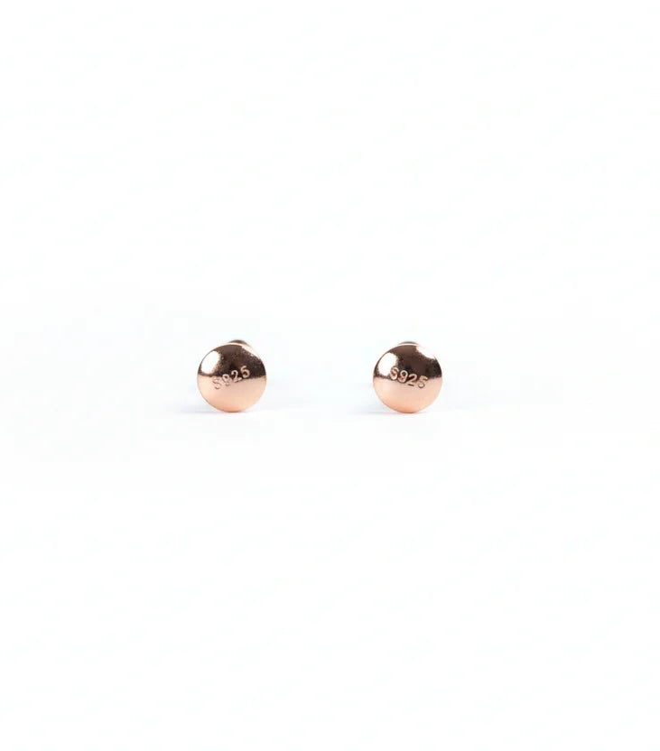 floral circle rose gold studs