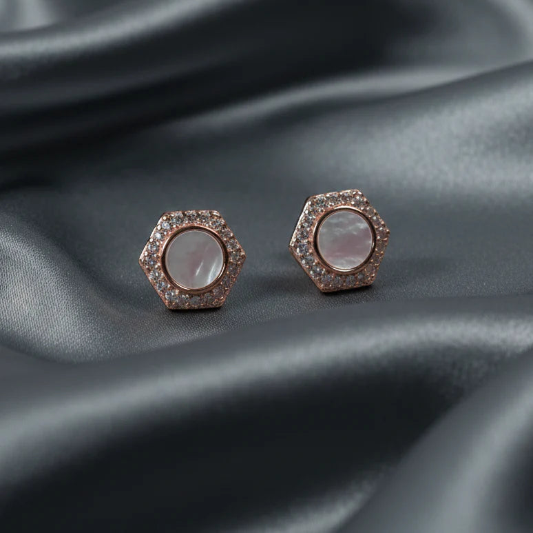 rose gold stud earrings