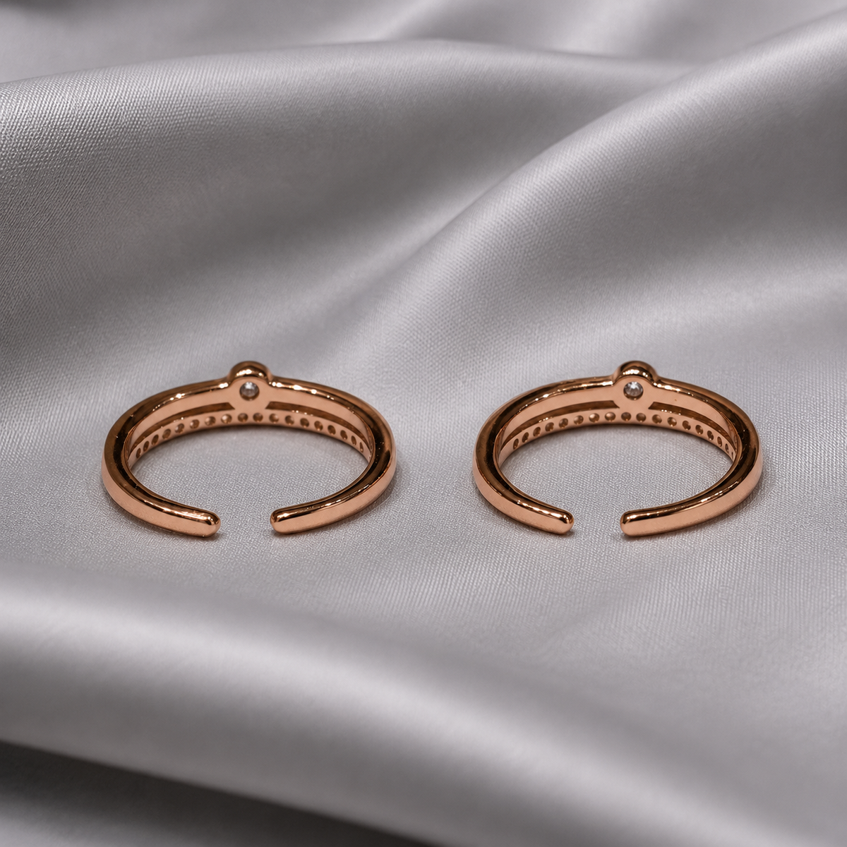 white stone 925 toe jewelry in rose gold