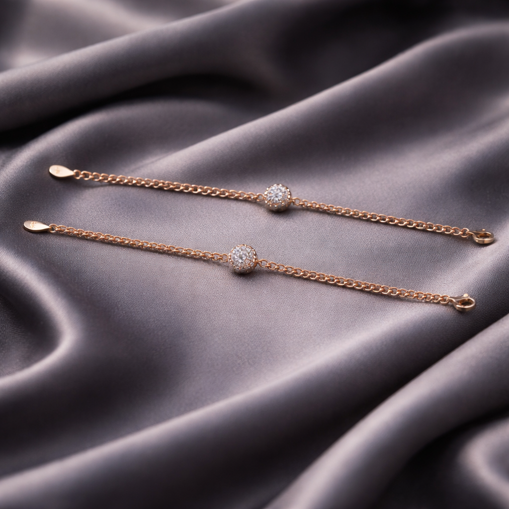 rose gold beaded anklet