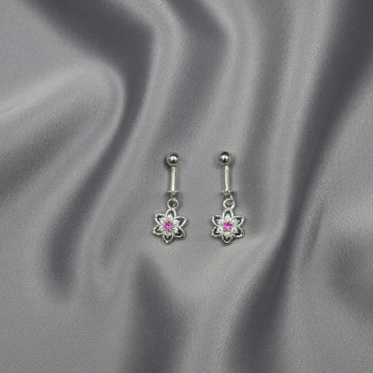 Elegant Pink Floral Drop Earrings