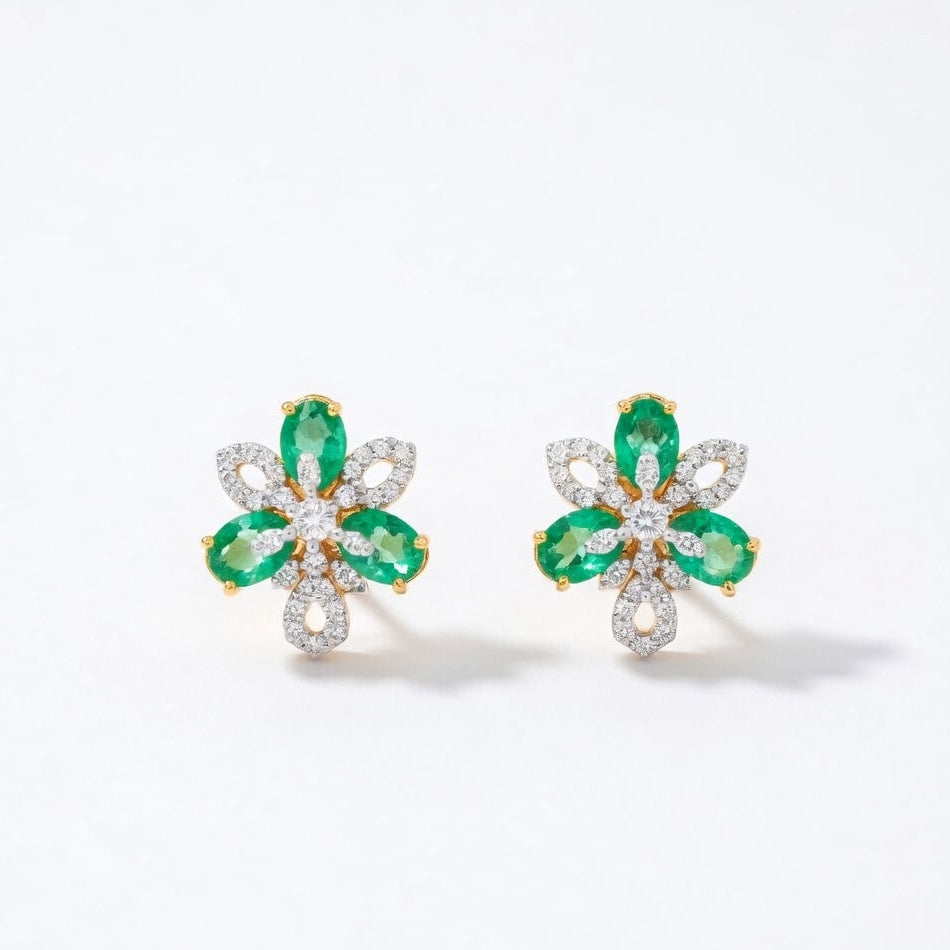 Emerald Blossom Floral Necklace Set
