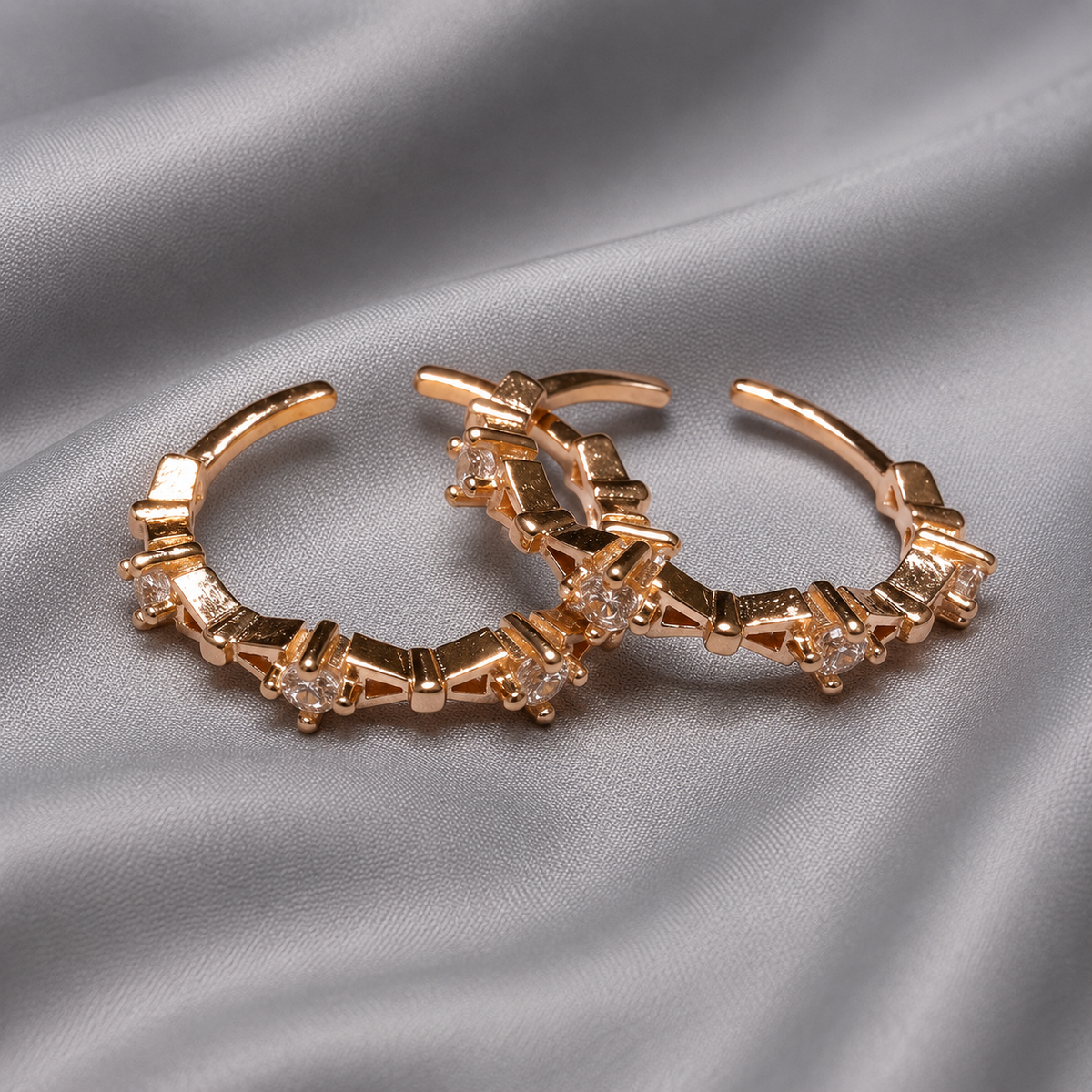 polished rose gold pair