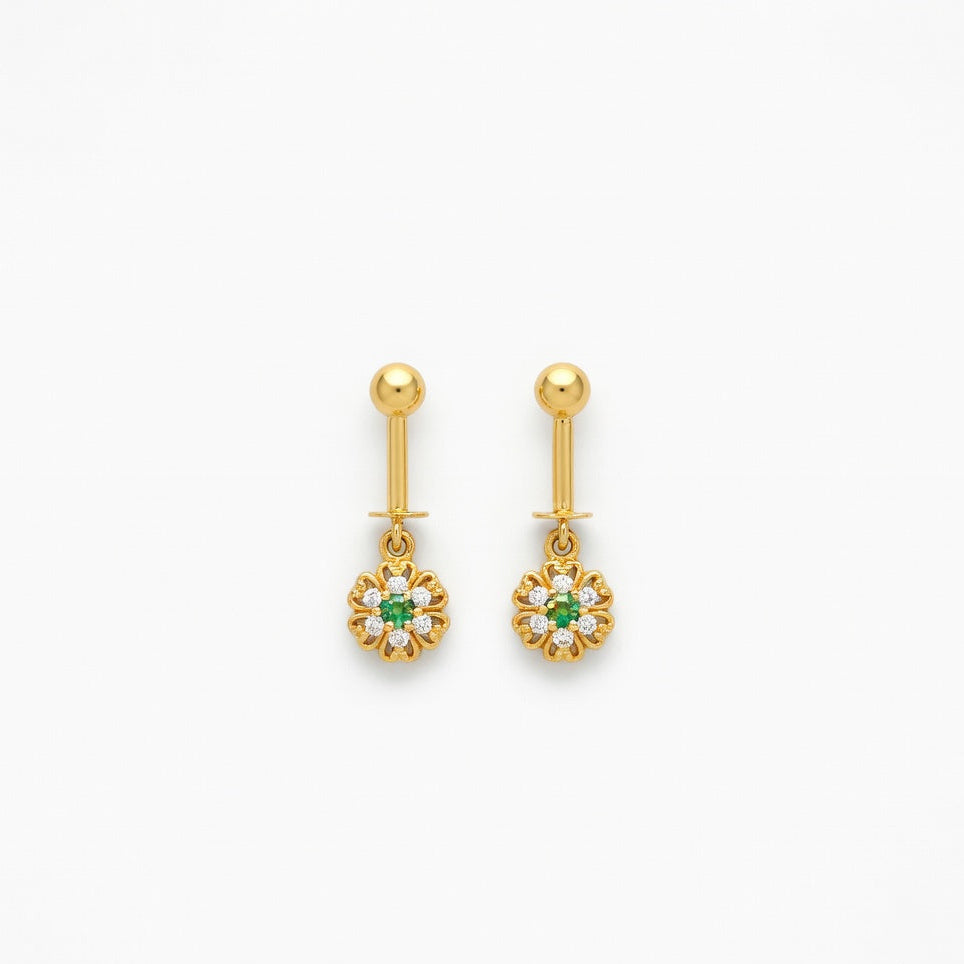 koppu floral earrings in gold finish