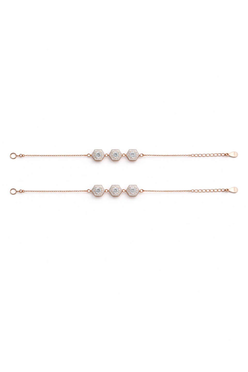 geometric sterling silver anklet
