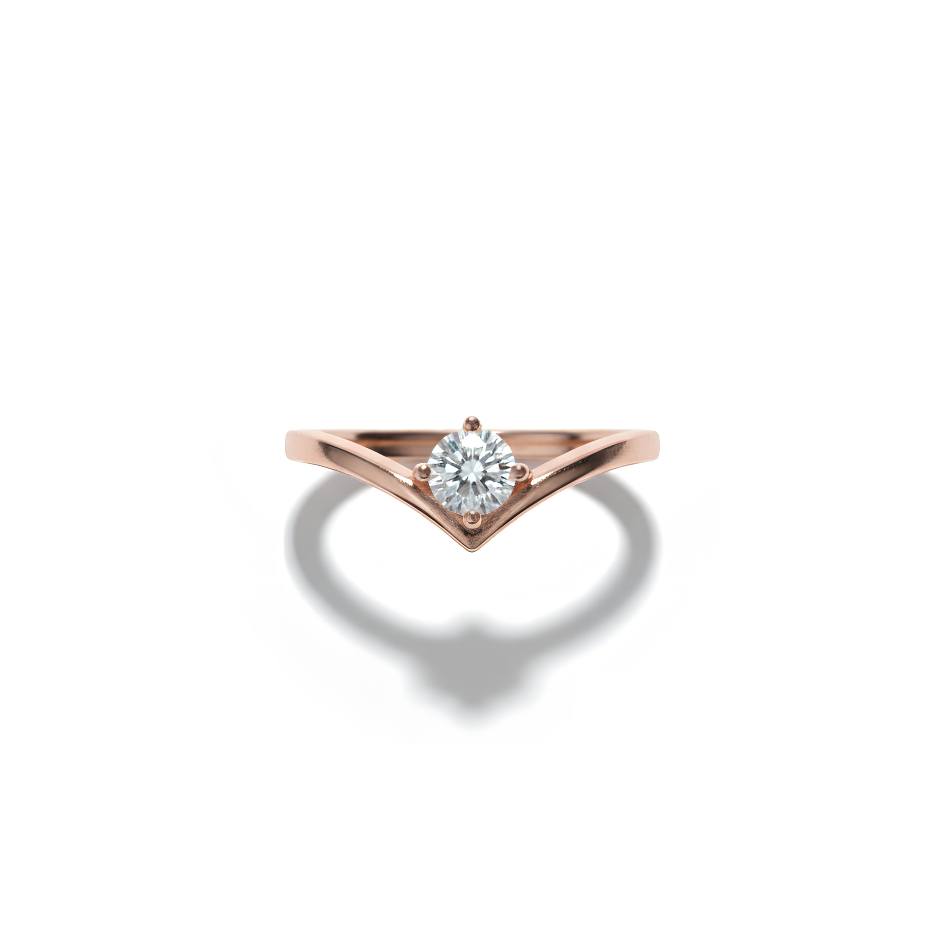 Rose Gold V-Shaped Solitaire Toe-Rings