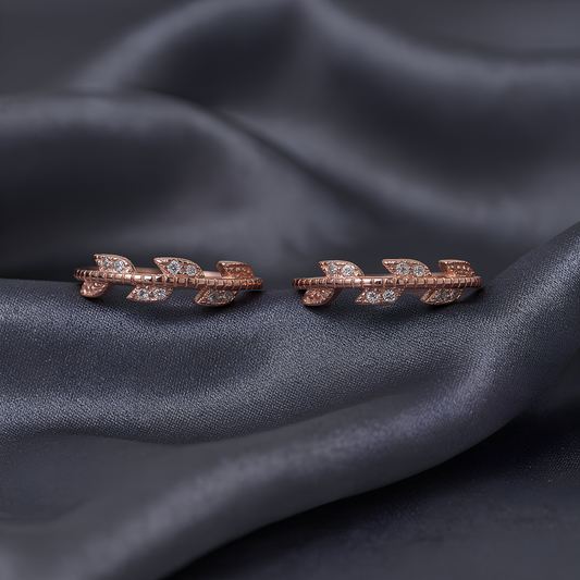 Rose Gold Leaf Sparkle Toe-Rings