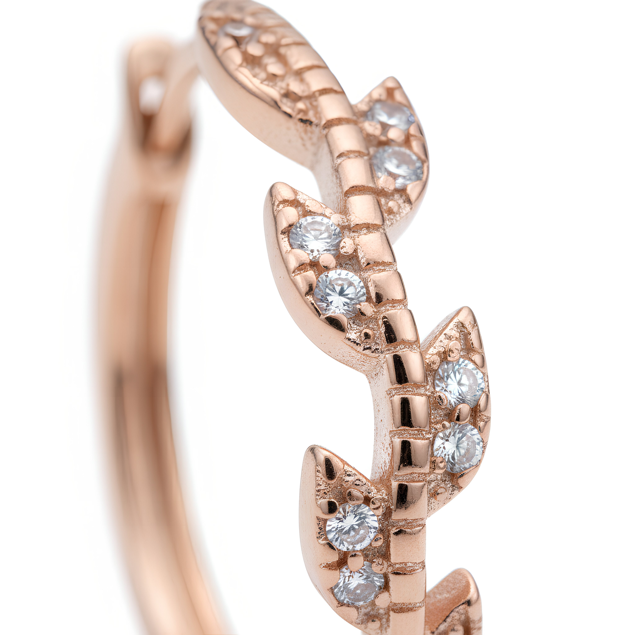 Rose Gold Leaf Sparkle Toe-Rings