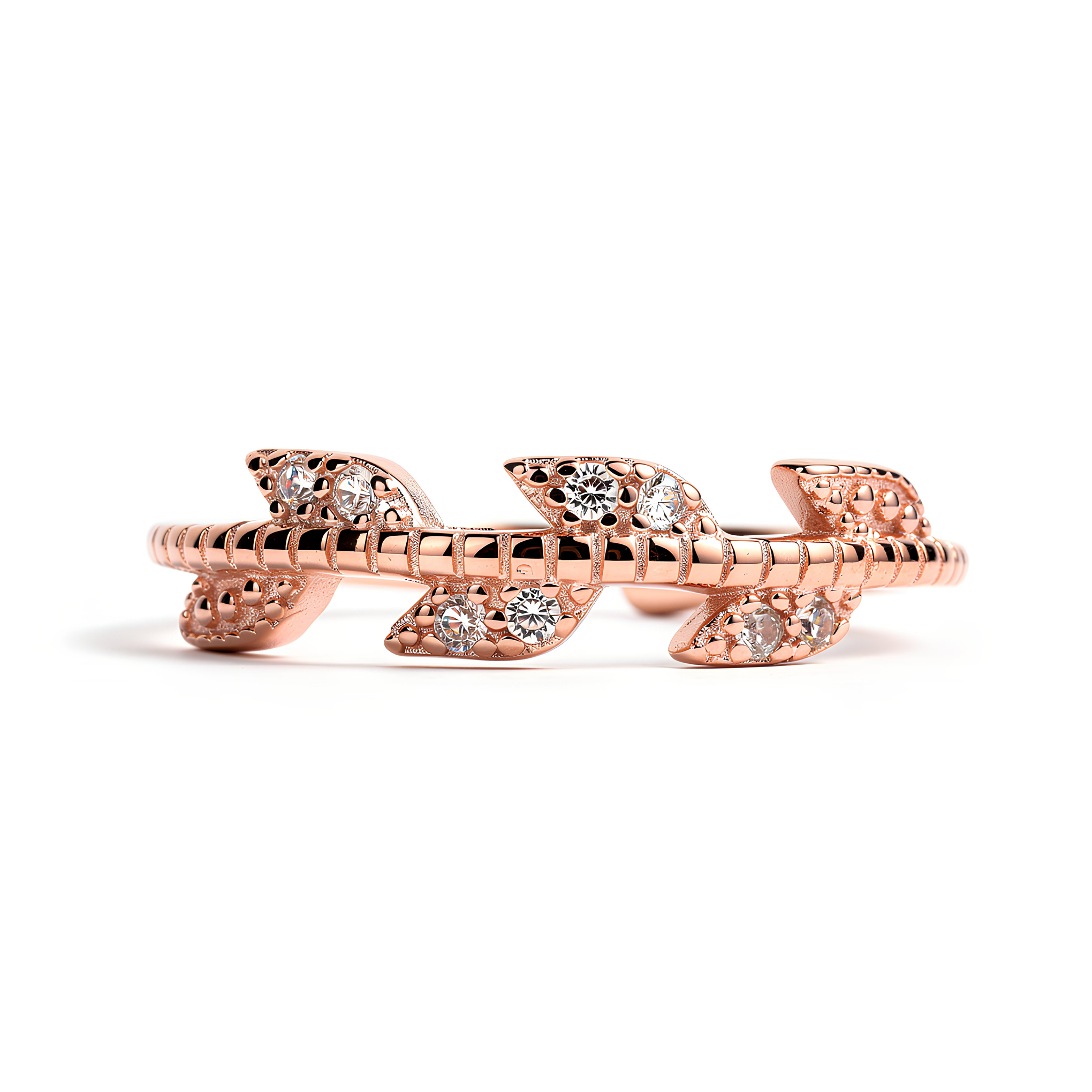Rose Gold Leaf Sparkle Toe-Rings