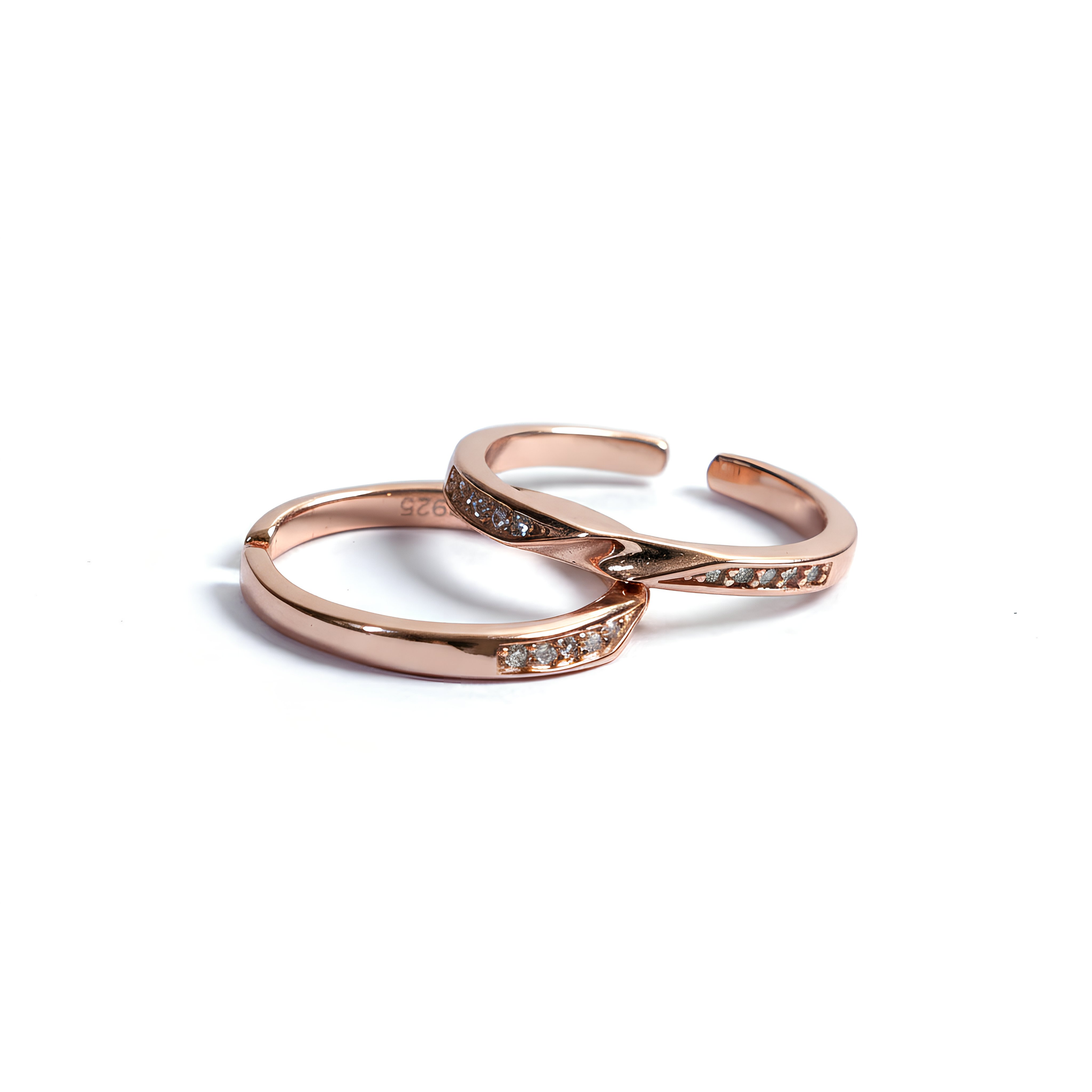 Rose gold open sparkle Toe-rings