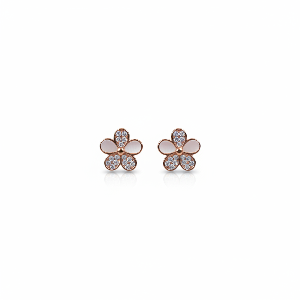 Rose Blossom Stud Earrings