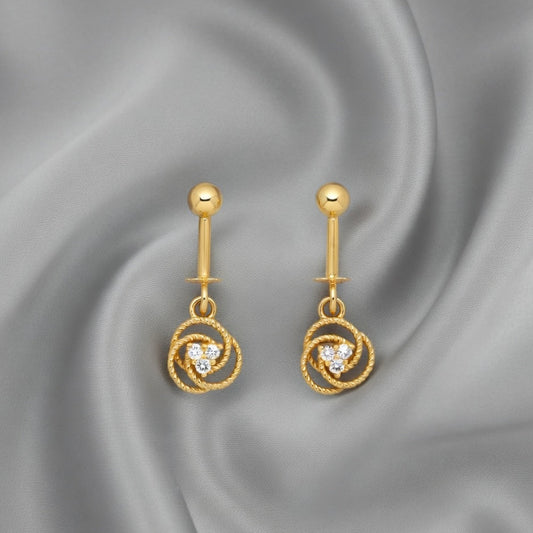 Elegant Gold-Plated Drop Earrings with Twisted Circle Design