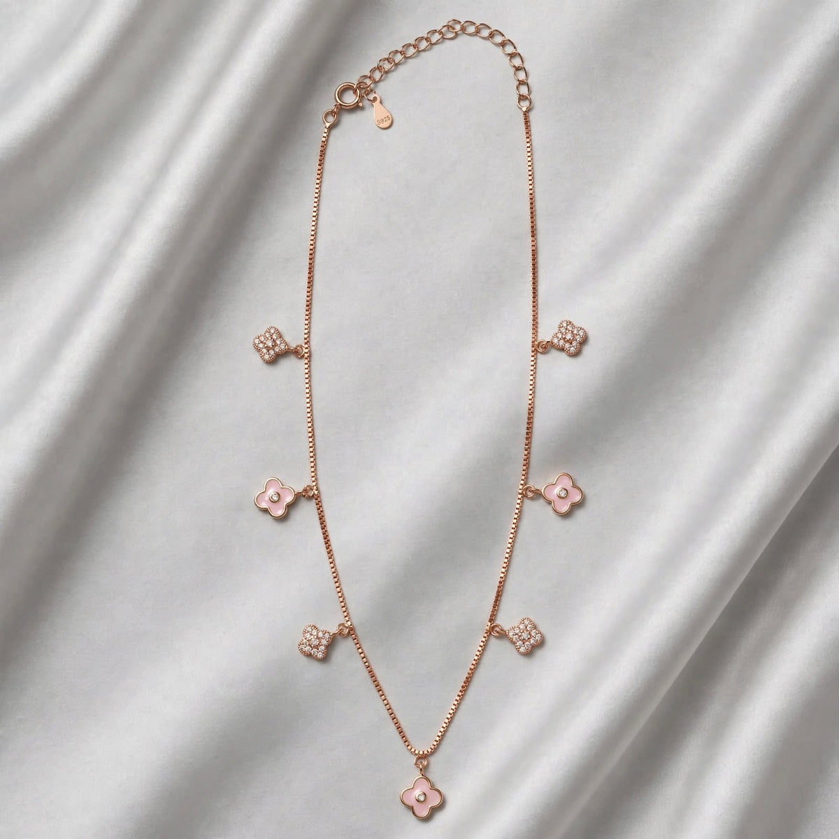 s925 rose gold neck chain