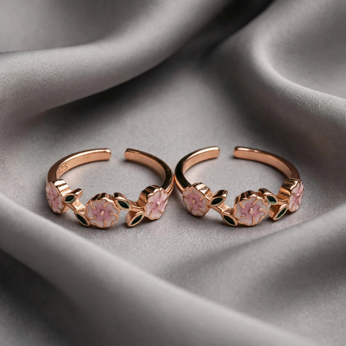 floral toe ring