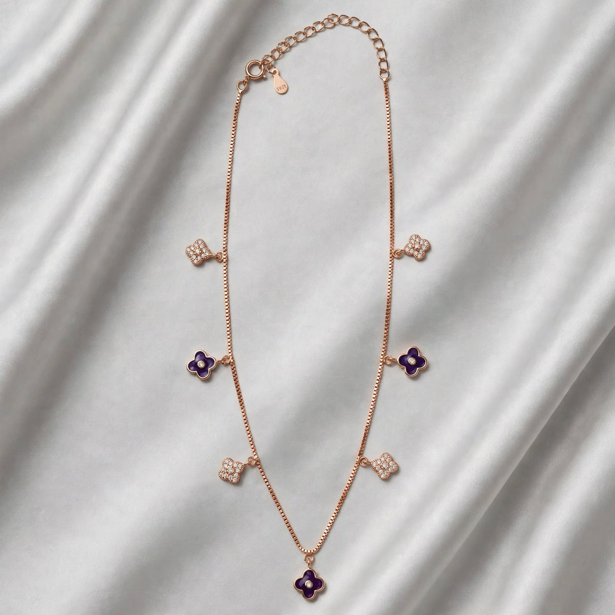 floral charm necklace design