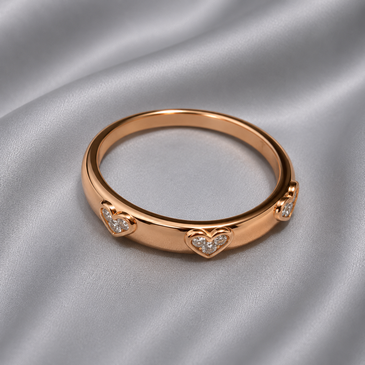 polished rose gold ring