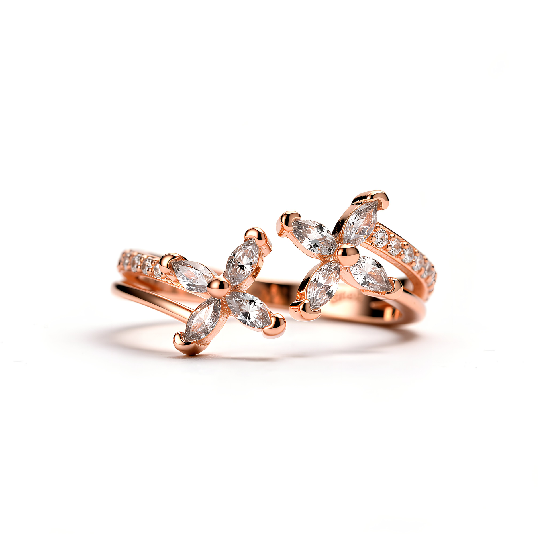 Rose gold floral metti